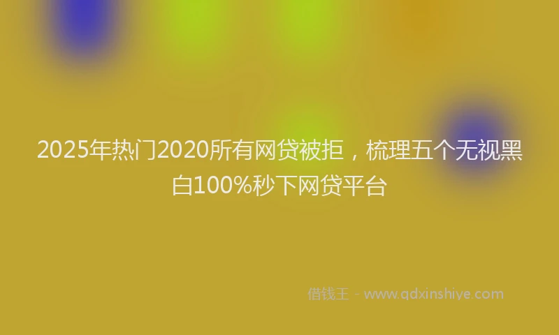 2025年热门2020所有网贷被拒，梳理五个无视黑白100%秒下网贷平台