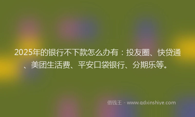 2025年的银行不下款怎么办有：投友圈、快贷通、美团生活费、平安口袋银行、分期乐等。