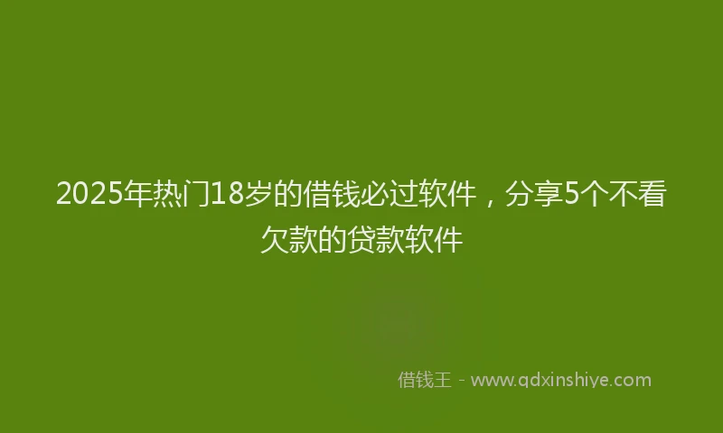 2025年热门18岁的借钱必过软件，分享5个不看欠款的贷款软件