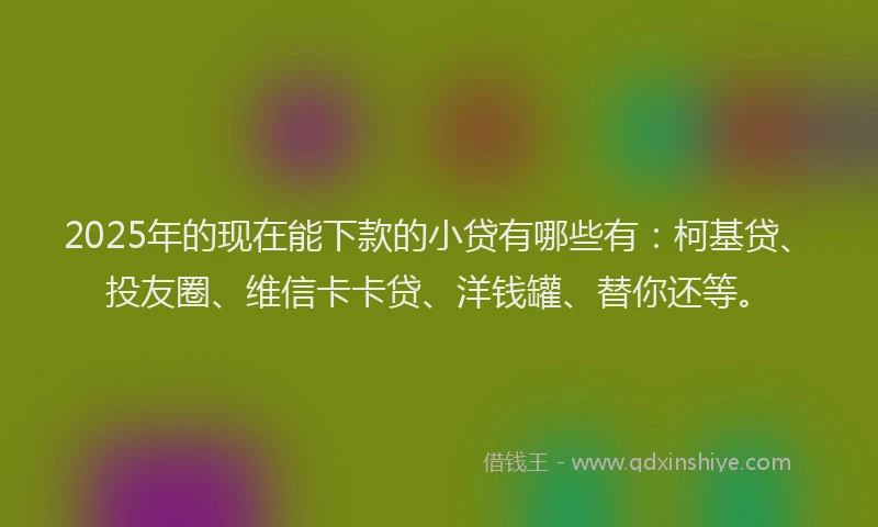 2025年的现在能下款的小贷有哪些有：柯基贷、投友圈、维信卡卡贷、洋钱罐、替你还等。
