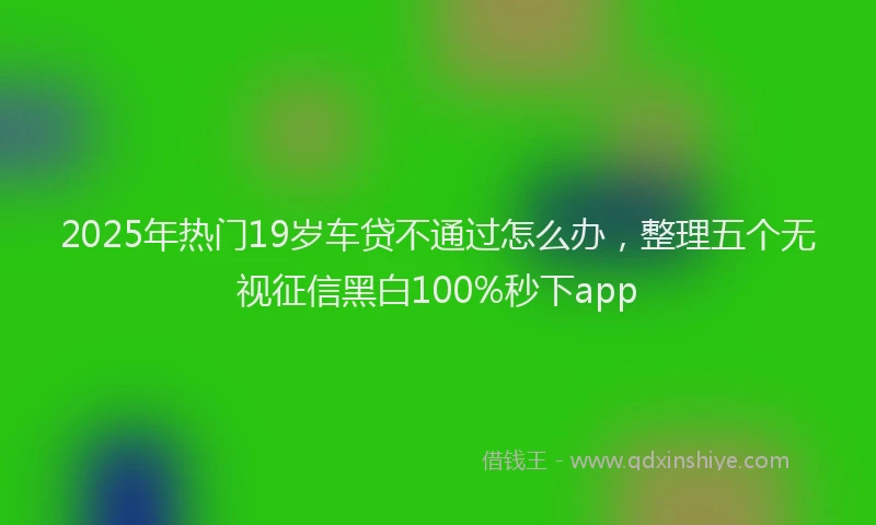 2025年热门19岁车贷不通过怎么办，整理五个无视征信黑白100%秒下app