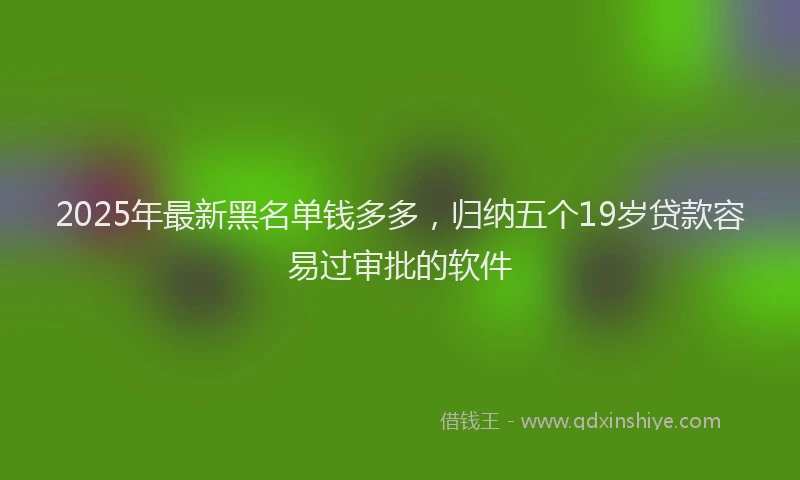 2025年最新黑名单钱多多，归纳五个19岁贷款容易过审批的软件