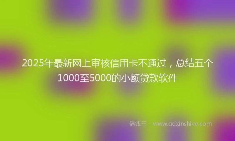 2025年最新网上审核信用卡不通过，总结五个1000至5000的小额贷款软件