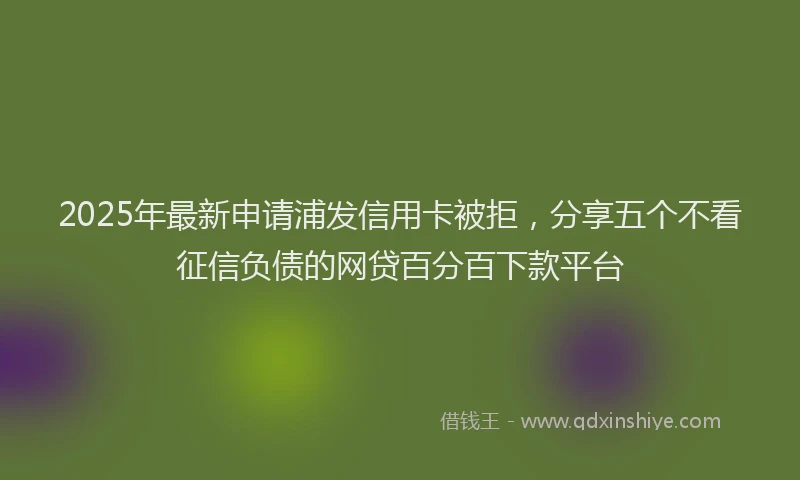 2025年最新申请浦发信用卡被拒，分享五个不看征信负债的网贷百分百下款平台