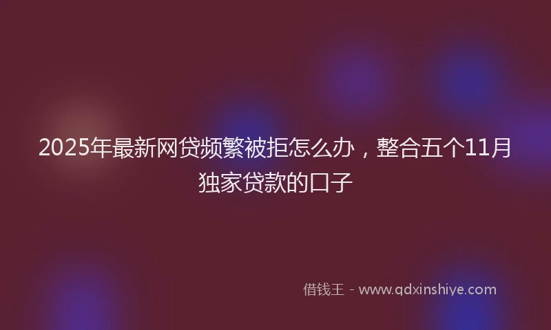 2025年最新网贷频繁被拒怎么办，整合五个11月独家贷款的口子