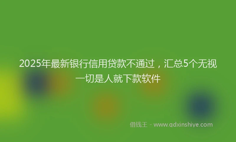 2025年最新银行信用贷款不通过，汇总5个无视一切是人就下款软件