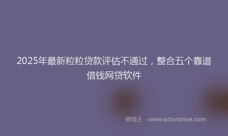 2025年最新粒粒贷款评估不通过，整合五个靠谱借钱网贷软件