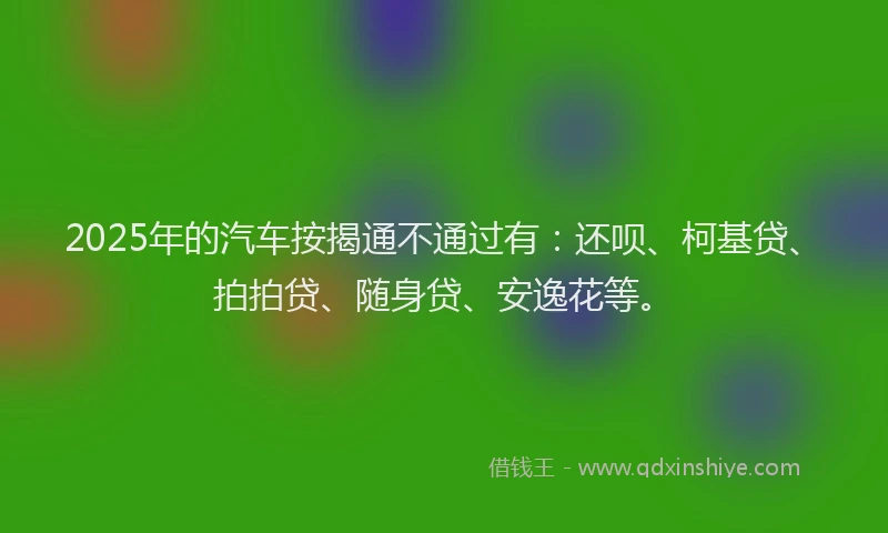 2025年的汽车按揭通不通过有：还呗、柯基贷、拍拍贷、随身贷、安逸花等。