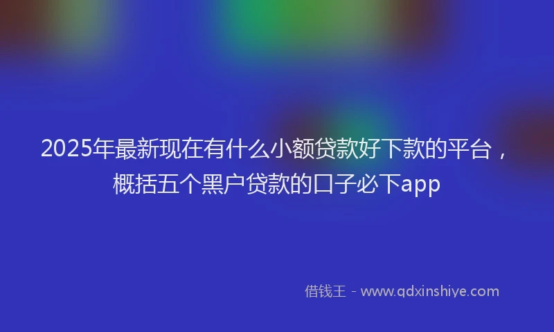 2025年最新现在有什么小额贷款好下款的平台，概括五个黑户贷款的口子必下app