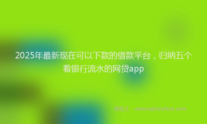 2025年最新现在可以下款的借款平台，归纳五个看银行流水的网贷app