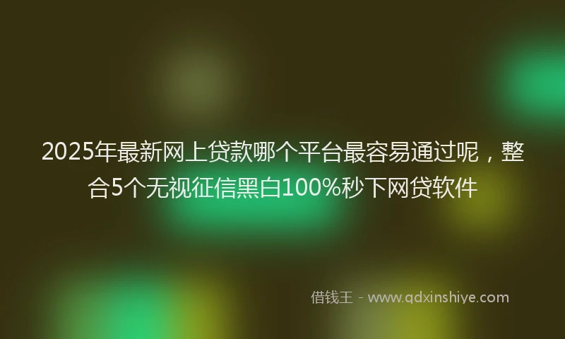 2025年最新网上贷款哪个平台最容易通过呢，整合5个无视征信黑白100%秒下网贷软件