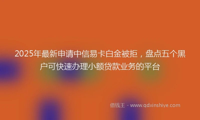 2025年最新申请中信易卡白金被拒，盘点五个黑户可快速办理小额贷款业务的平台