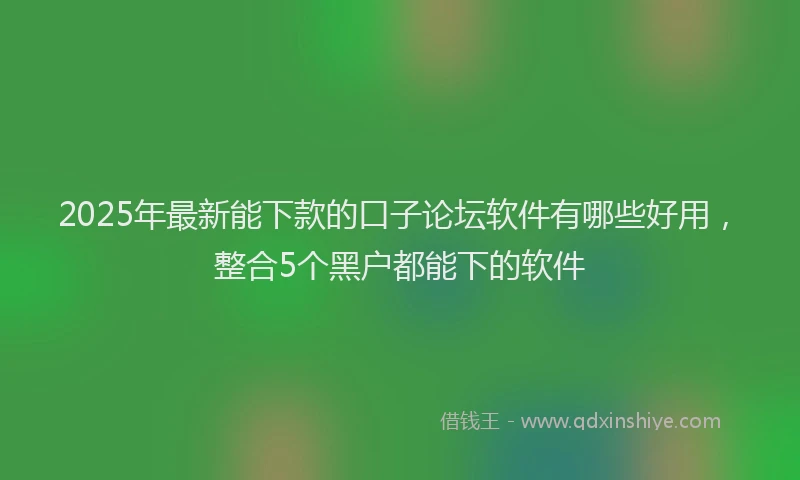 2025年最新能下款的口子论坛软件有哪些好用，整合5个黑户都能下的软件
