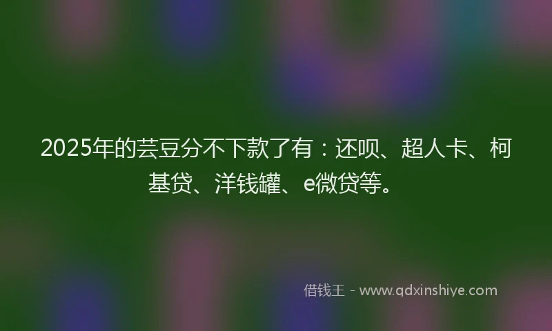 2025年的芸豆分不下款了有：还呗、超人卡、柯基贷、洋钱罐、e微贷等。