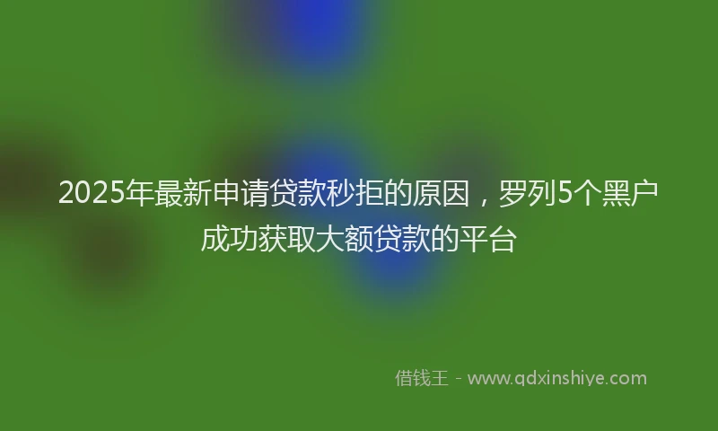2025年最新申请贷款秒拒的原因，罗列5个黑户成功获取大额贷款的平台