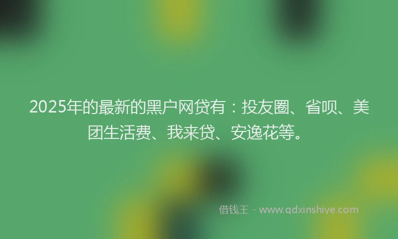 2025年的最新的黑户网贷有：投友圈、省呗、美团生活费、我来贷、安逸花等。