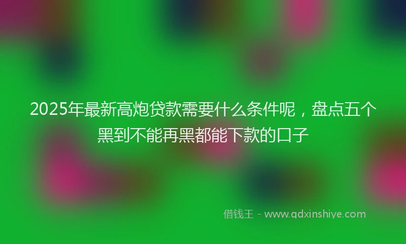 2025年最新高炮贷款需要什么条件呢，盘点五个黑到不能再黑都能下款的口子