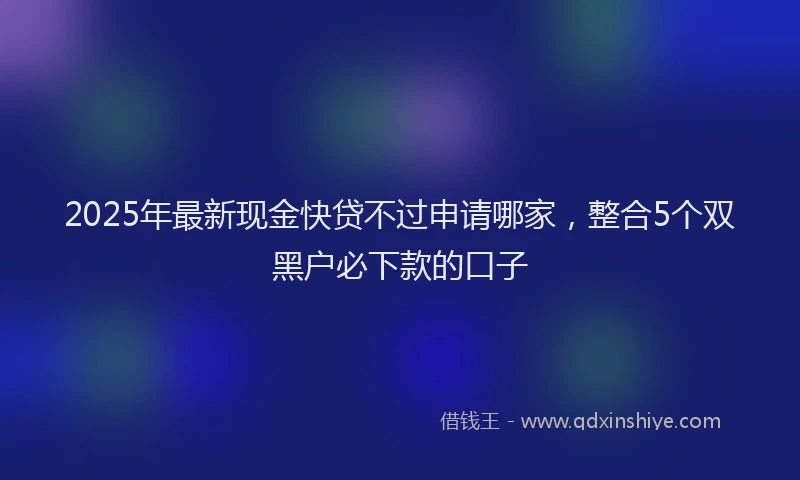 2025年最新现金快贷不过申请哪家，整合5个双黑户必下款的口子