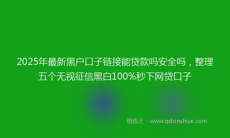 2025年最新黑户口子链接能贷款吗安全吗，整理五个无视征信黑白100%秒下网贷口子