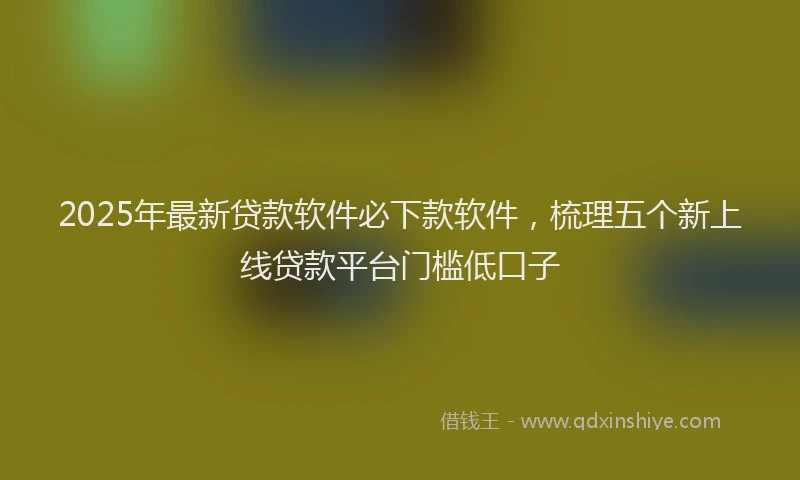 2025年最新贷款软件必下款软件，梳理五个新上线贷款平台门槛低口子