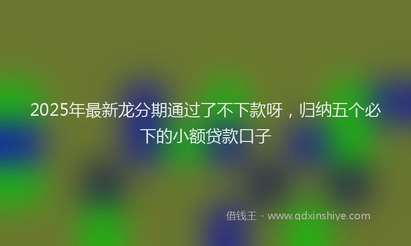2025年最新龙分期通过了不下款呀，归纳五个必下的小额贷款口子