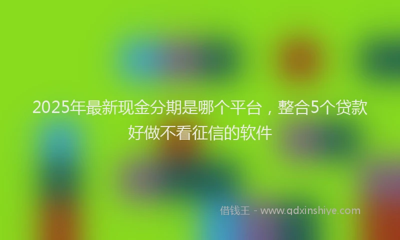 2025年最新现金分期是哪个平台，整合5个贷款好做不看征信的软件