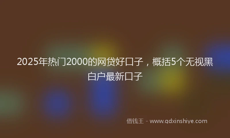 2025年热门2000的网贷好口子，概括5个无视黑白户最新口子