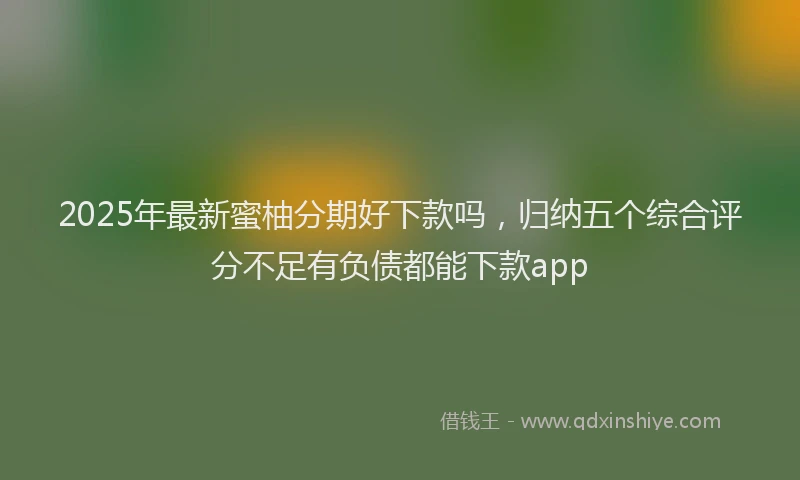 2025年最新蜜柚分期好下款吗，归纳五个综合评分不足有负债都能下款app