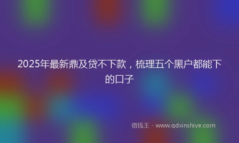 2025年最新鼎及贷不下款，梳理五个黑户都能下的口子