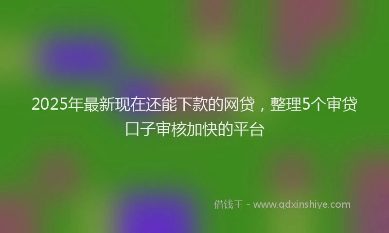 2025年最新现在还能下款的网贷，整理5个审贷口子审核加快的平台