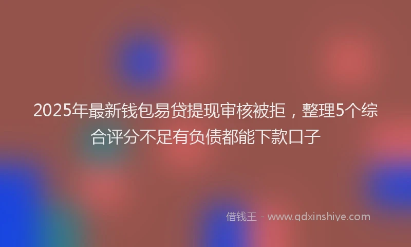 2025年最新钱包易贷提现审核被拒，整理5个综合评分不足有负债都能下款口子