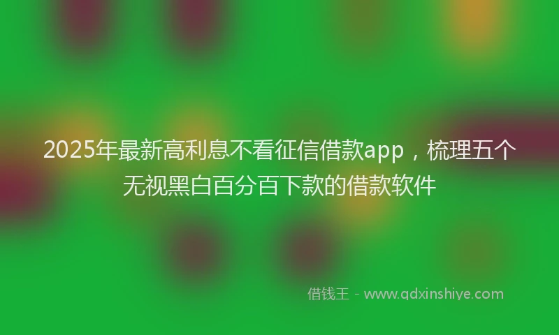 2025年最新高利息不看征信借款app，梳理五个无视黑白百分百下款的借款软件