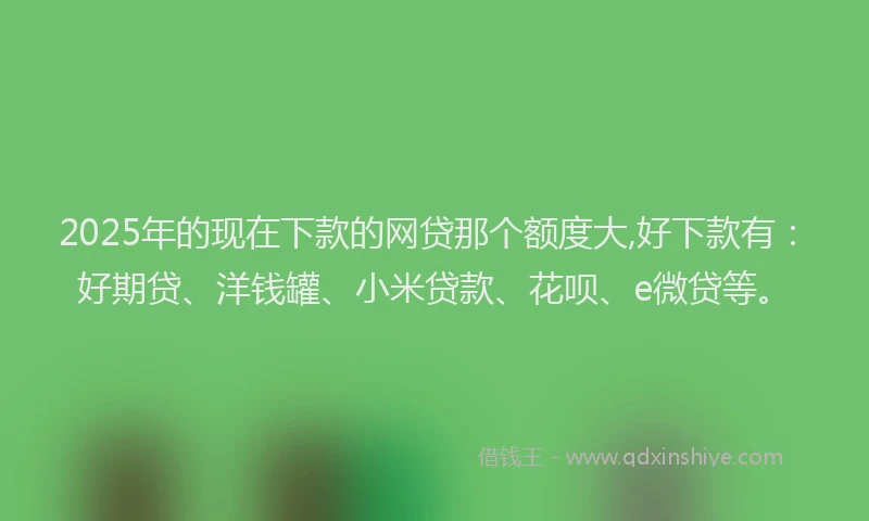 2025年的现在下款的网贷那个额度大,好下款有：好期贷、洋钱罐、小米贷款、花呗、e微贷等。