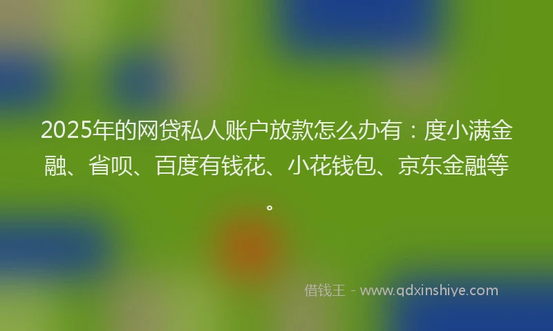 2025年的网贷私人账户放款怎么办有：度小满金融、省呗、百度有钱花、小花钱包、京东金融等。