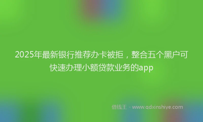 2025年最新银行推荐办卡被拒，整合五个黑户可快速办理小额贷款业务的app