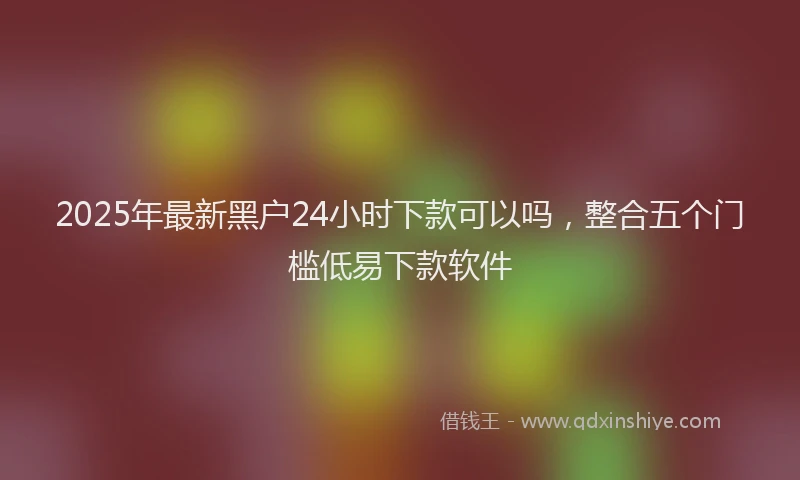 2025年最新黑户24小时下款可以吗，整合五个门槛低易下款软件