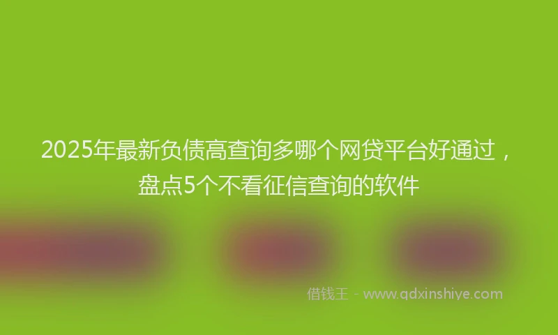 2025年最新负债高查询多哪个网贷平台好通过，盘点5个不看征信查询的软件