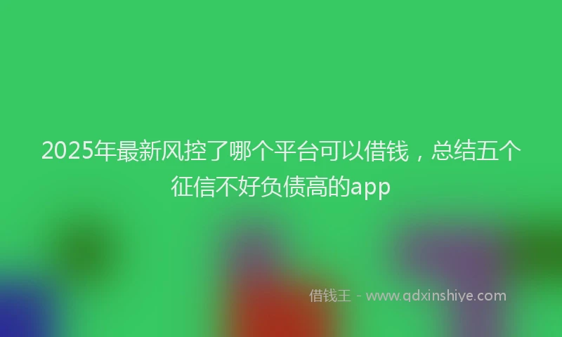 2025年最新风控了哪个平台可以借钱，总结五个征信不好负债高的app