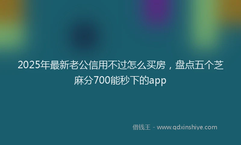 2025年最新老公信用不过怎么买房，盘点五个芝麻分700能秒下的app