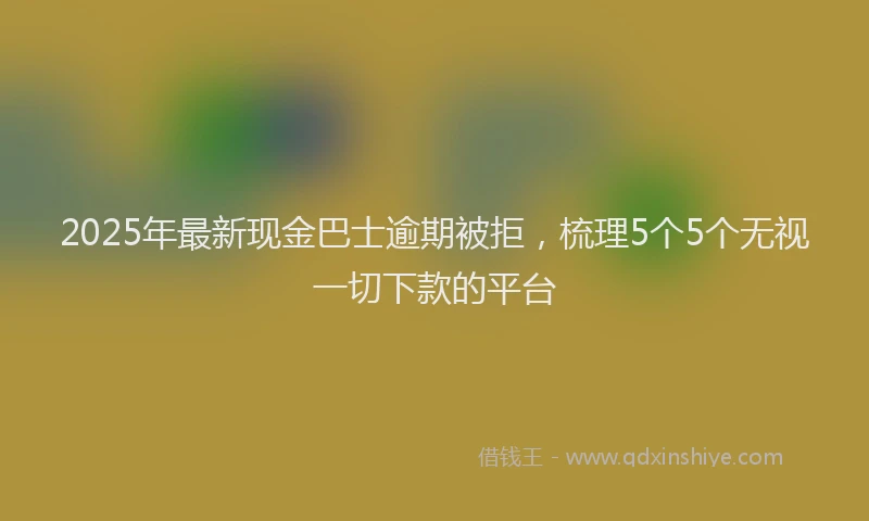 2025年最新现金巴士逾期被拒，梳理5个5个无视一切下款的平台