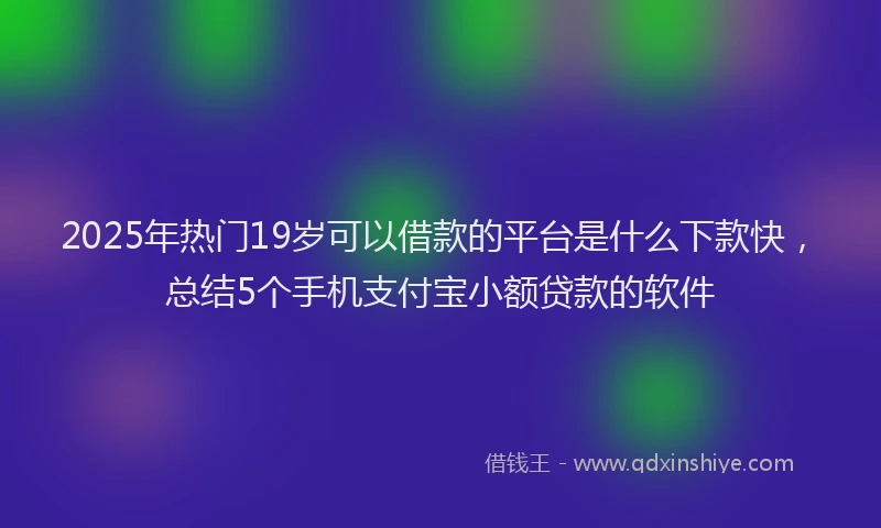 2025年热门19岁可以借款的平台是什么下款快，总结5个手机支付宝小额贷款的软件