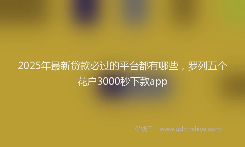 2025年最新贷款必过的平台都有哪些，罗列五个花户3000秒下款app