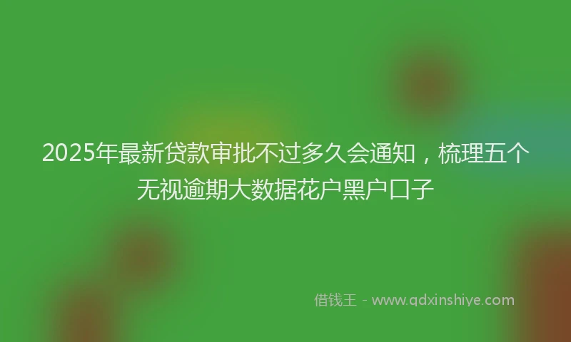 2025年最新贷款审批不过多久会通知，梳理五个无视逾期大数据花户黑户口子