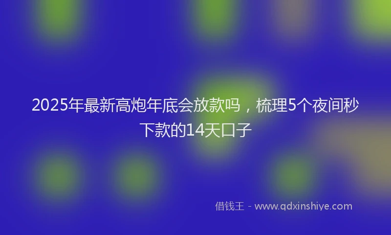 2025年最新高炮年底会放款吗，梳理5个夜间秒下款的14天口子