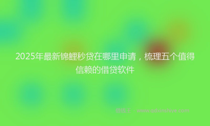 2025年最新锦鲤秒贷在哪里申请，梳理五个值得信赖的借贷软件