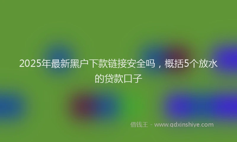 2025年最新黑户下款链接安全吗，概括5个放水的贷款口子