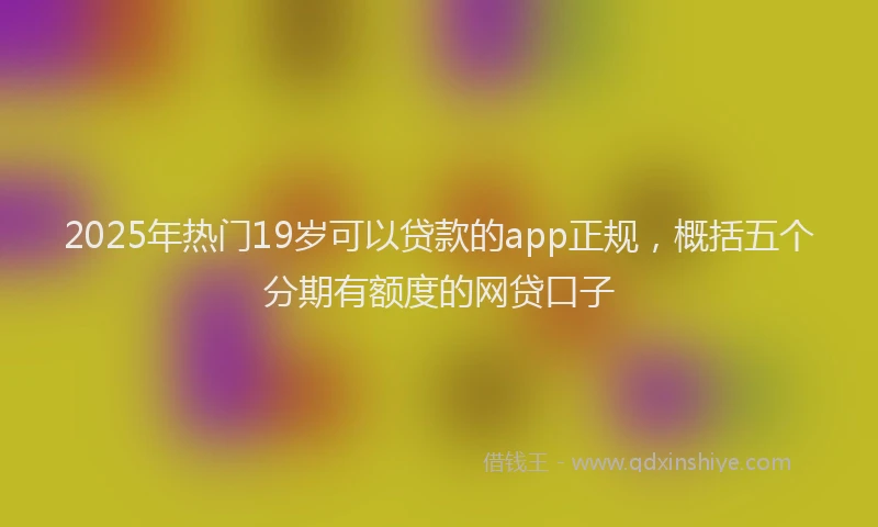 2025年热门19岁可以贷款的app正规，概括五个分期有额度的网贷口子