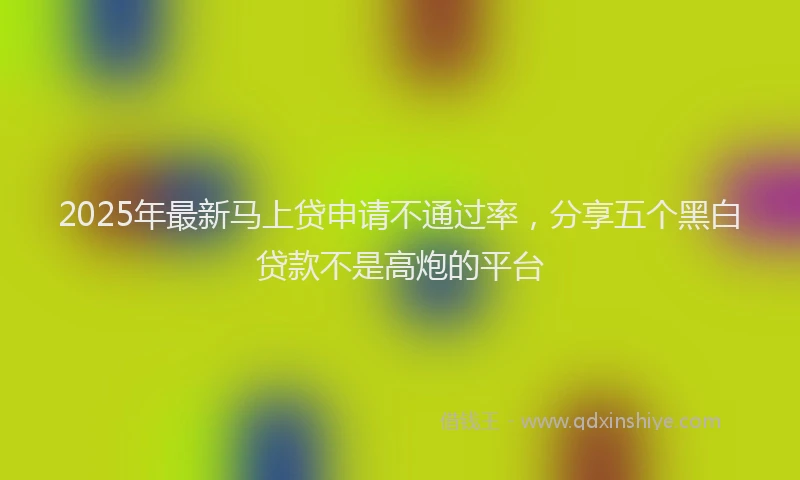 2025年最新马上贷申请不通过率，分享五个黑白贷款不是高炮的平台