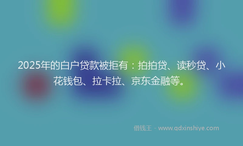 2025年的白户贷款被拒有：拍拍贷、读秒贷、小花钱包、拉卡拉、京东金融等。