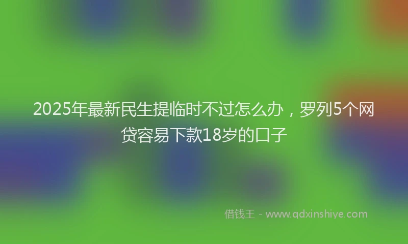 2025年最新民生提临时不过怎么办，罗列5个网贷容易下款18岁的口子